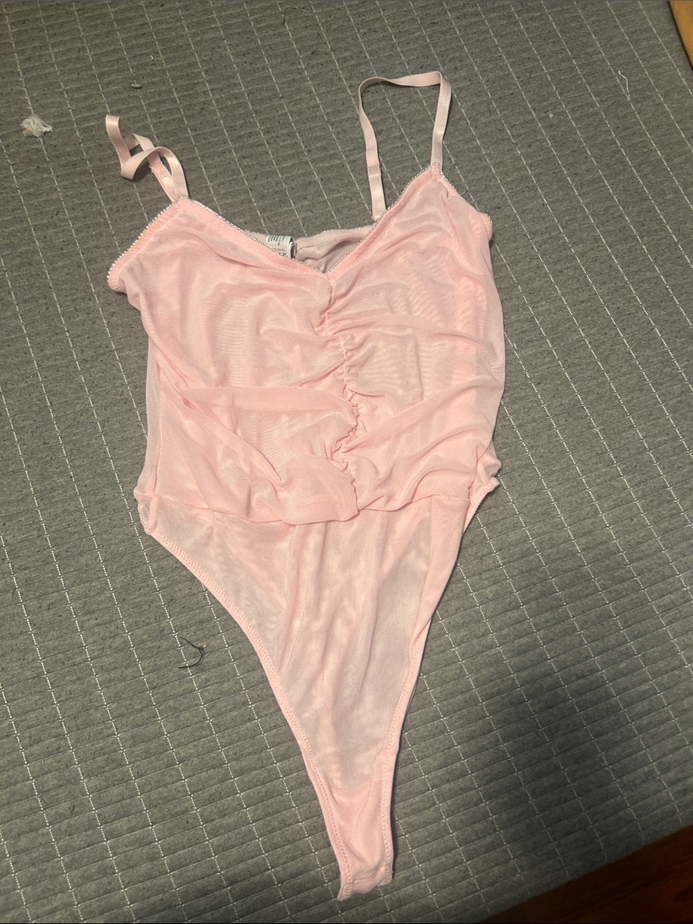 Pink sheer bodysuit